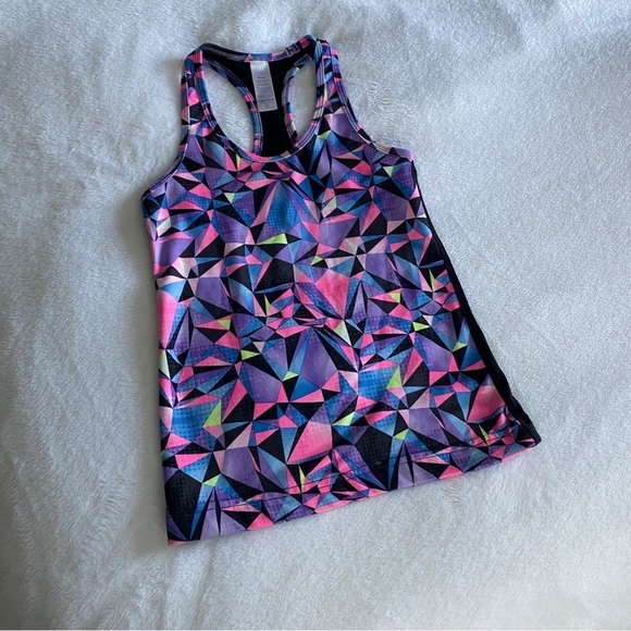 Ivivva by LULULEMON Geometric Prism Racerback Tank Size 8 Pink Purple Black - Picture 1 of 6